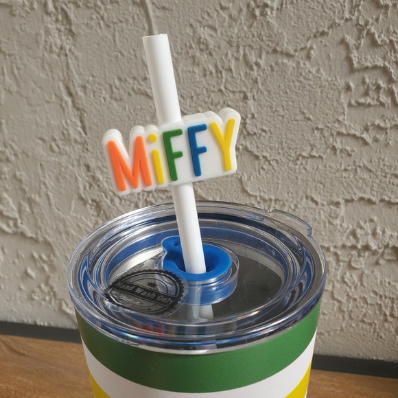 Miffy Stainless Steel Insulated Tumbler Straw Rainbow Stripes 16 oz Kawaii Bunny - Picture 4 of 8